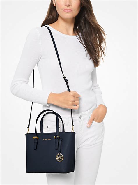 jet set travel extra-small saffiano leather top-zip tote bag|michael kors saffiano large tote.